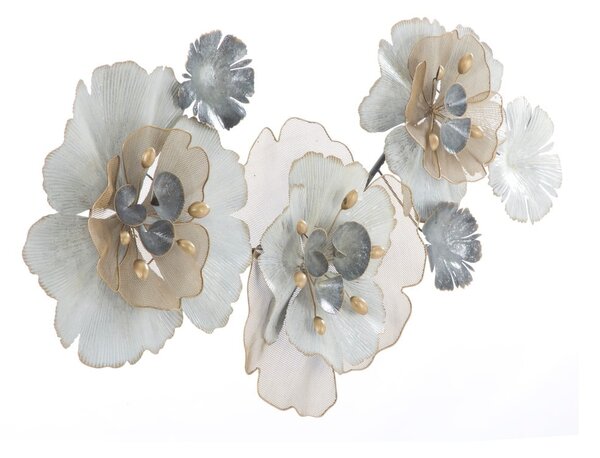 Nástěnná kovová dekorace Mauro Ferretti Flowery, 119 x 60 cm