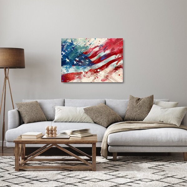 Skleněný obraz - Vlajka USA (70x50 cm)