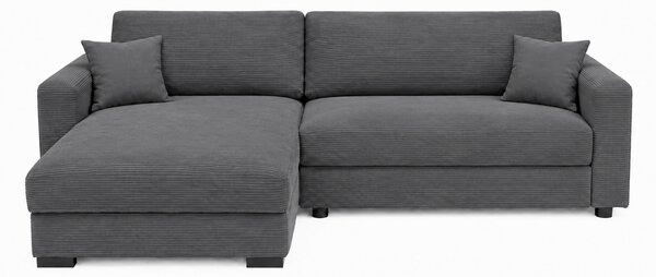 ROHOVÁ SEDAČKA, dřevo, textil, kompozitní dřevo, antracitová MID.YOU - Rozkládací sedačky, Online Only