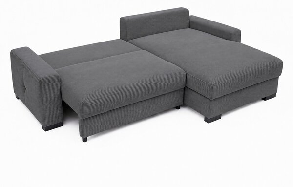 ROHOVÁ SEDAČKA, dřevo, textil, kompozitní dřevo, antracitová MID.YOU - Rozkládací sedačky, Online Only