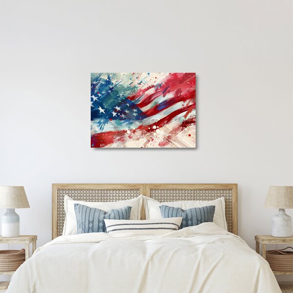 Skleněný obraz - Vlajka USA (70x50 cm)
