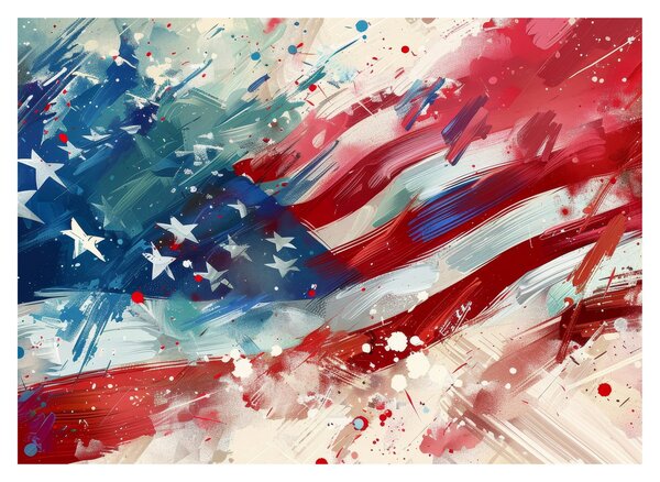 Skleněný obraz - Vlajka USA (70x50 cm)