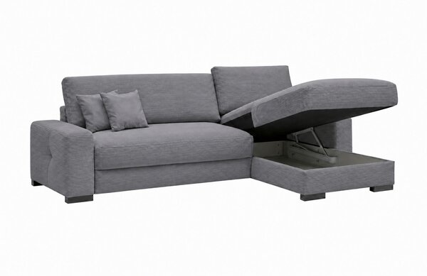 ROHOVÁ SEDAČKA, dřevo, textil, kompozitní dřevo, šedá MID.YOU - Rozkládací sedačky, Online Only
