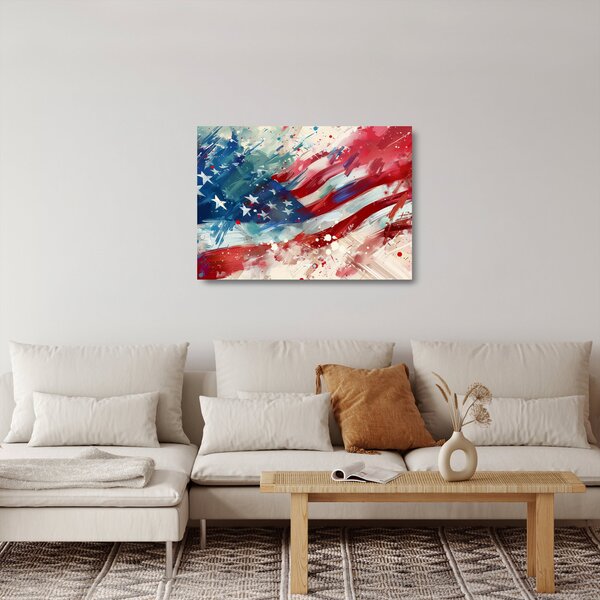 Skleněný obraz - Vlajka USA (70x50 cm)