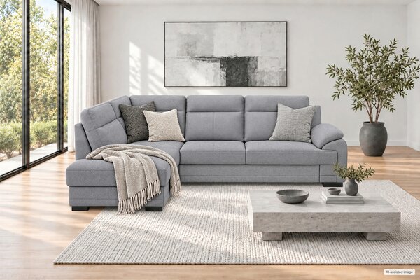 ROHOVÁ SEDAČKA, dřevo, textil, kompozitní dřevo, tmavě šedá MID.YOU - Sedací soupravy, Online Only