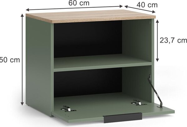 Kredenc Vicco Wido Zelená 60 x 50 cm s klapkou, Model 57449