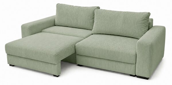 TŘÍMÍSTNÁ POHOVKA, dřevo, textil, kompozitní dřevo, mátově zelená MID.YOU - Pohovky, Online Only