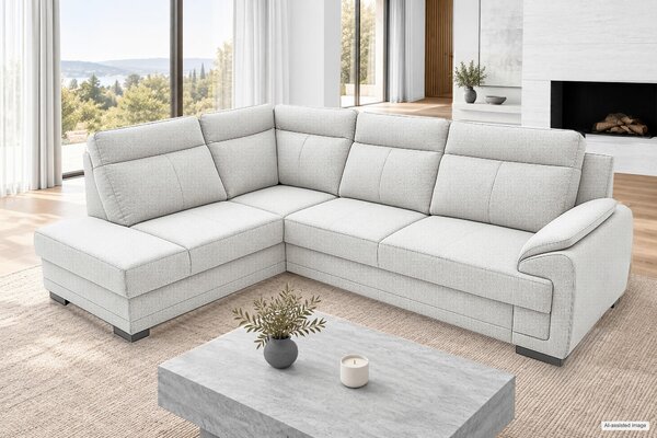 ROHOVÁ SEDAČKA, dřevo, textil, kompozitní dřevo, světle šedá MID.YOU - Sedací soupravy, Online Only