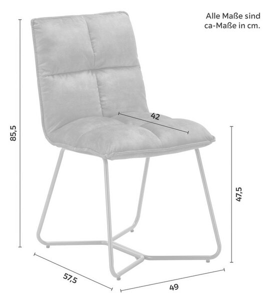 Židle ze sametu Fonia - modrá