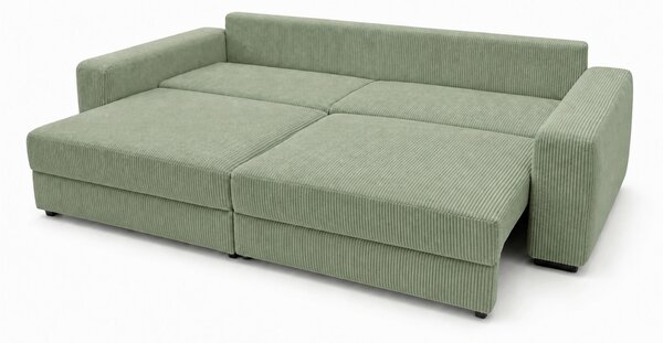 TŘÍMÍSTNÁ POHOVKA, dřevo, textil, kompozitní dřevo, mátově zelená MID.YOU - Pohovky, Online Only
