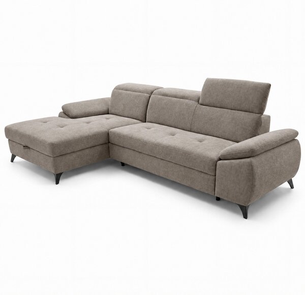 ROHOVÁ SEDAČKA, dřevo, textil, kompozitní dřevo, hnědá MID.YOU - Sedací soupravy, Online Only