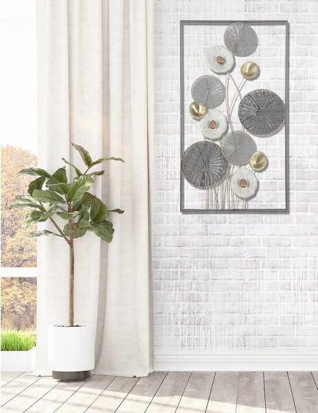 Nástěnná kovová dekorace Mauro Ferretti Grid, 50 x 90,5 cm