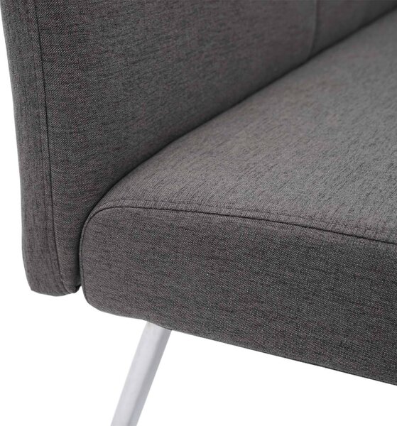 Sada 4x jídelní židle+lavice HWC-G55, lavice kuchyňská židle+opěrka, látka/textil nerezová ocel šedohnědá lavice 160cm