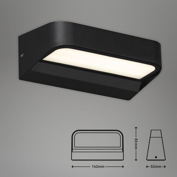 BRILO 3036-015X VÝPRODEJ VZORKU - LED venkovní svítidlo 14,2 cm 8W 900lm černá - BRILO