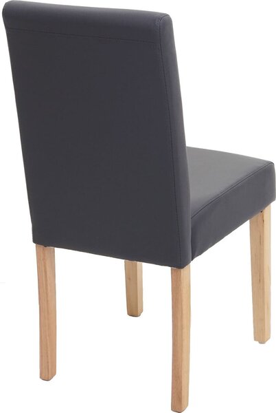 Sada 6 jídelních židlí Kuchyňská židle Littau Imitace kůže, matná šedá, světlé nohy