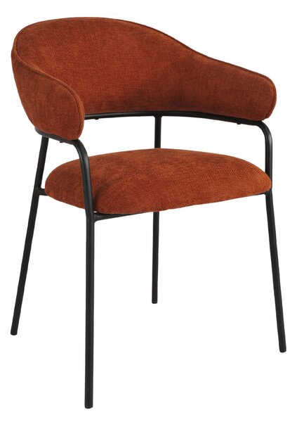 Rebecca Mobili Židle Dombeya 82,5x57x56,5 Polyesterová tkanina Ocel Oranžová Černá Moderní SET 2 kusů