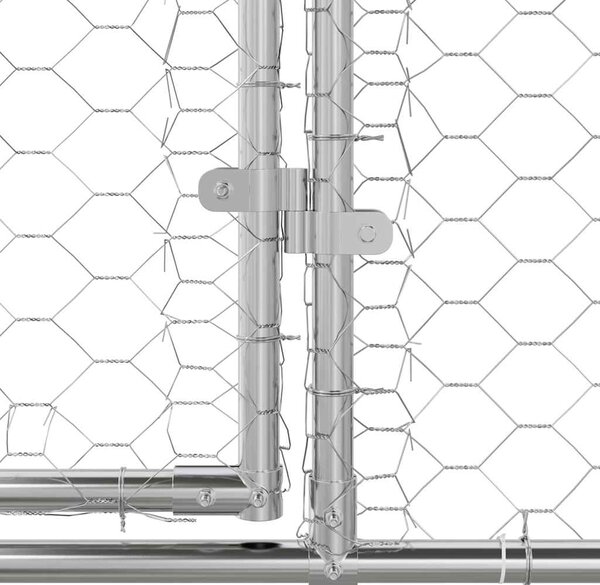Psí kennel 4 ks Stříbrná 8 x 2 x 2 m Pozinkovaná ocel 3368332