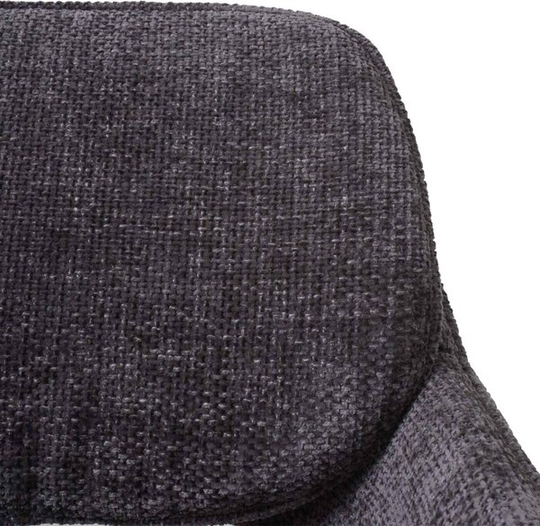 Sada 2 jídelních židlí HWC-N74, kuchyňská židle, otočná s automatickým návratem, žinylková tkanina (490 g/m²) Oeko-Tex tmavě šedá