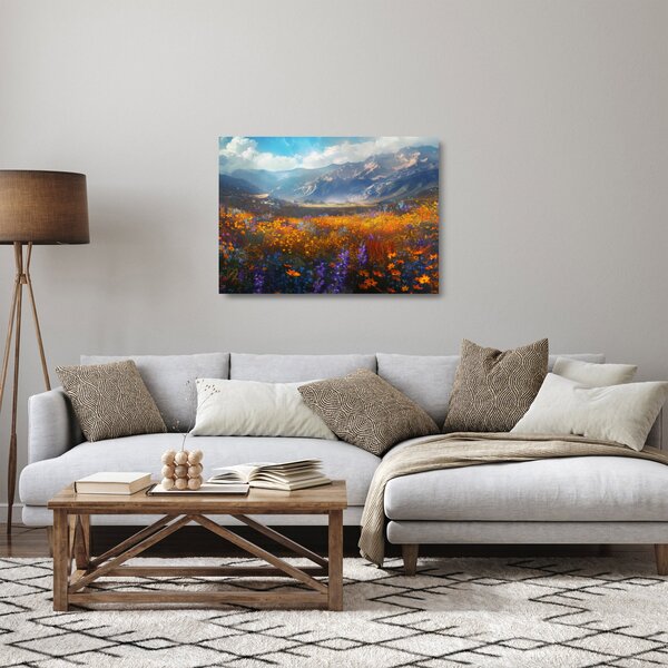 Skleněný obraz - Malovaná horská krajina II. (70x50 cm)