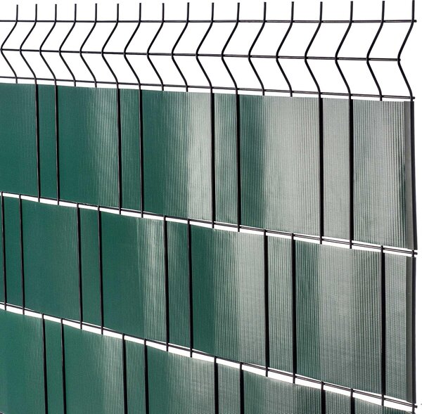 KADAX PVC stínící pásky 35 m x 19 cm, zelené pro dvojitý plot, stínící pásky s 20 upevňovacími klipy, větrná clona, plotová fólie pro plot z plaňkového pletiva