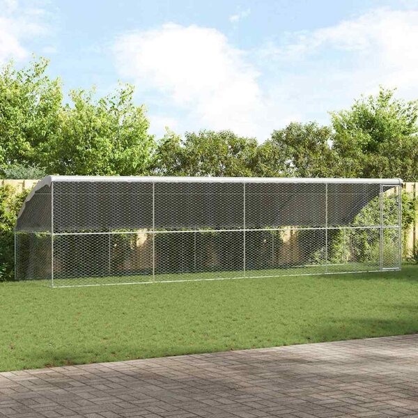 Psí kennel 4 ks Stříbrná 8 x 2 x 2 m Pozinkovaná ocel 3368330