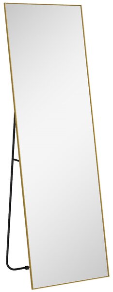 HOMCOM Velké obdélníkové zrcadlo ve full-length provedení, 50 x 160 cm - stojací, na stěnu nebo opřené o zeď - do ložnice, obývacího pokoje a šatny, z