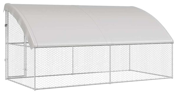 Psí kennel 2 ks Stříbrná 4 x 2 x 2 m Pozinkovaná ocel 3368328