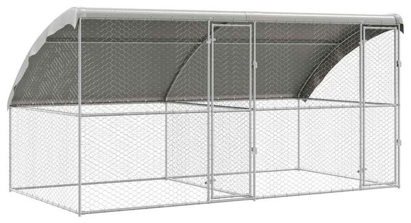 Psí kennel 2 ks Stříbrná 4 x 2 x 2 m Pozinkovaná ocel 3368325