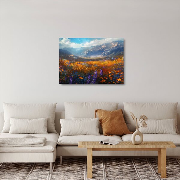 Skleněný obraz - Malovaná horská krajina II. (70x50 cm)
