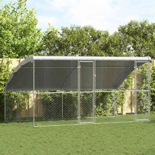 Psí kennel 2 ks Stříbrná 4 x 2 x 2 m Pozinkovaná ocel 3368325