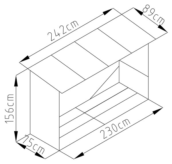G21 Přístřešek na dřevo G21 WOH 335 - 242 x 89 cm, zelený G21-63900502