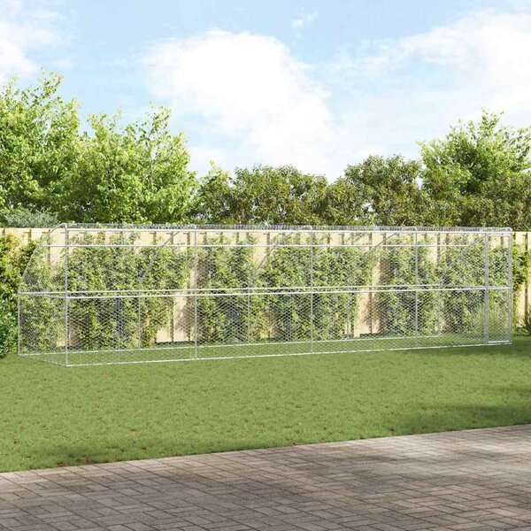 Psí kennel 4 ks Stříbrná 8 x 2 x 2 m Pozinkovaná ocel 3368338