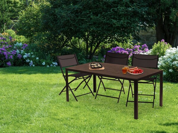 MultiGarden SAK-156 Zahradní stůl pro 6 osob, 156 × 78 cm POLYWOOD, hnědý