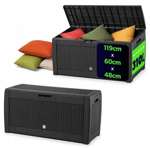 Zahradní úložný box plast 310 l šedý