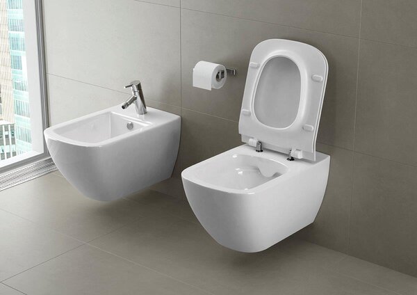 Cersanit Virgo sada wc s mísou a sedátkem závěsná bez splachovacího kruhu bílá S701-427