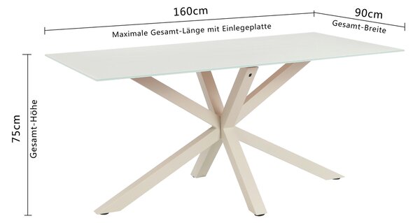 JÍDELNÍ STŮL, kašmírová, 160/90/75,5 cm P & B - Jídelní stoly, Online Only