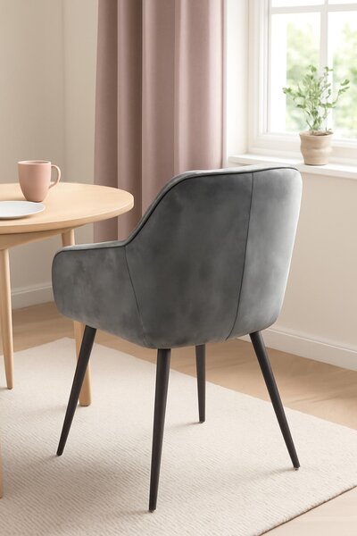 Ekspand | Křeslo KING - Velur - Tmavě šedá - Moderní design - Vysoký komfort - Čalouněné