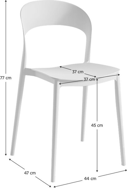 Kondela Stohovatelná židle Radana New - bílá