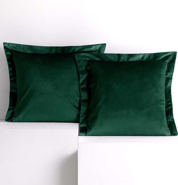 Restilo Povlaky na polštáře AmeliaHome Velvet Side tmavě zelené, velikost 45x45