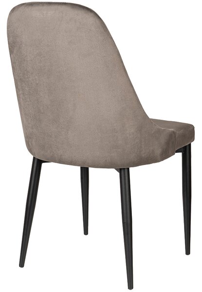 Sada 2 ks jídelních židlí Tila – sametový potah, kovová konstrukce, šedá, moderní design