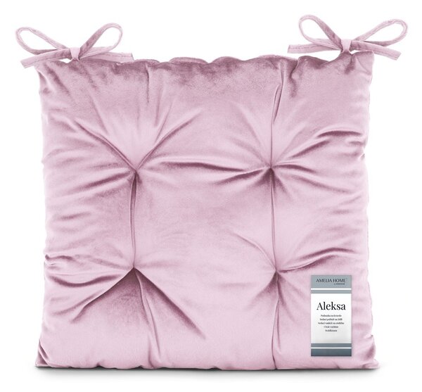 AmeliaHome Podsedák na židli Aleksa světle růžová, velikost 40x40