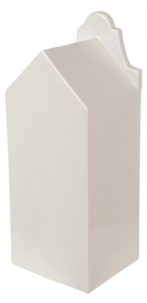 Béžový porcelánový dekorační domeček se sedmi malými okny M – 16 cm