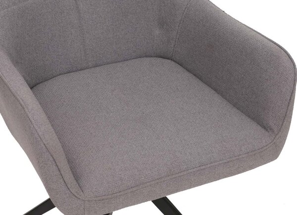 Sada 2 jídelních židlí HWC-O47, područky kuchyňských židlí, otočné automatické vracení, látka/textil (270g/m²) světle šedá