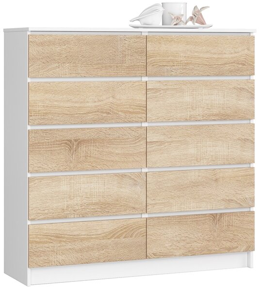 Ak furniture Komoda Kuba 120 cm bílá/dub sonoma