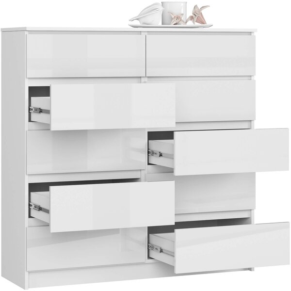 Ak furniture Komoda Kuba 120 cm bílá lesklá