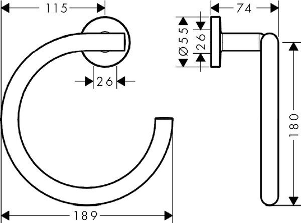 Hansgrohe Logis Universal věšák na ručník chrom 41724000