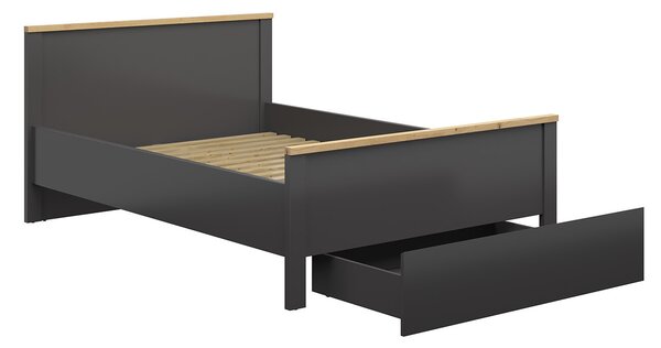 Manželská postel 140 cm BRW Hesen LOZ1S/140 (grafit + dub artisan)