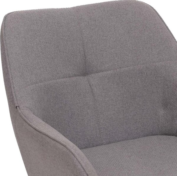 Sada 2 jídelních židlí HWC-O47, područky kuchyňských židlí, otočné automatické vracení, látka/textil (270g/m²) světle šedá