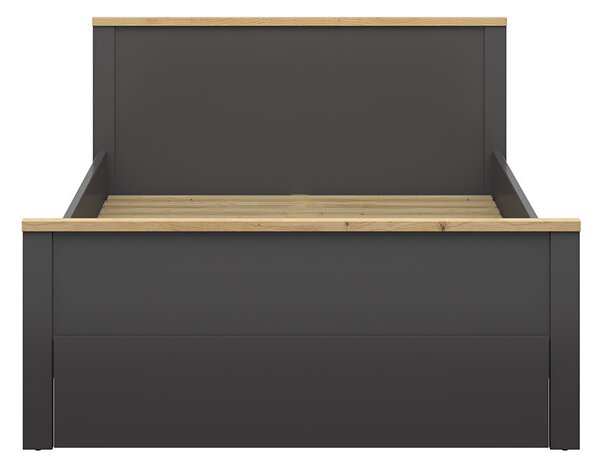 Manželská postel 140 cm BRW Hesen LOZ1S/140 (grafit + dub artisan)