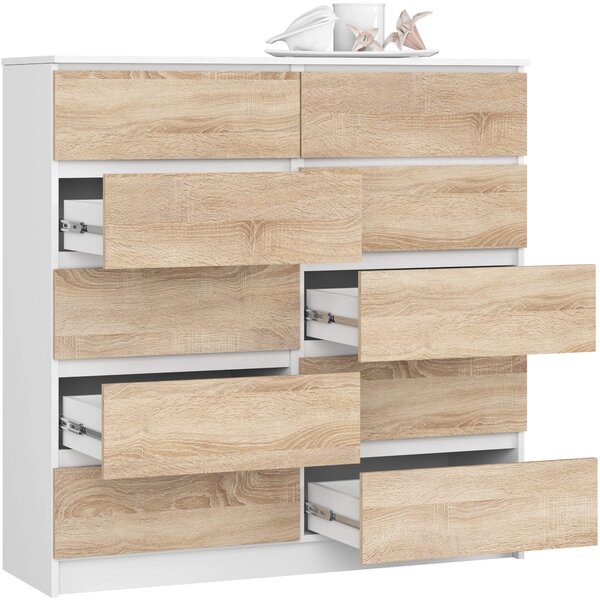 Ak furniture Komoda Kuba 120 cm bílá/dub sonoma